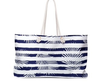 A Tote Weekender Tasche - Navy Stripes