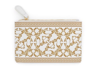 Mini Clutch 6.3" x 4" Gold Greek Key