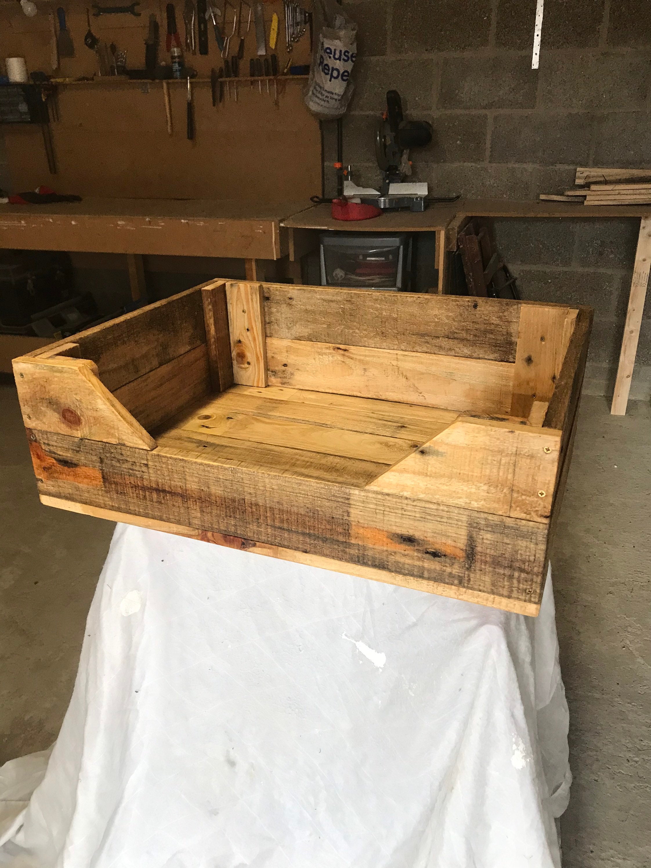 Dog bed made from reclaimed wood Etsy