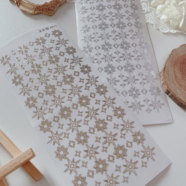 Star Stickers l Set of Two Sheets l Gold and Silver l Two Variations