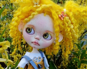 Blythe Custom Doll - Sunny baby, Blythe OOAK, Art Doll, Collection Doll TBL, Blythe natuurlijk haar, pop cadeau, aangepaste Blythe, OOAK Blythe, bjd