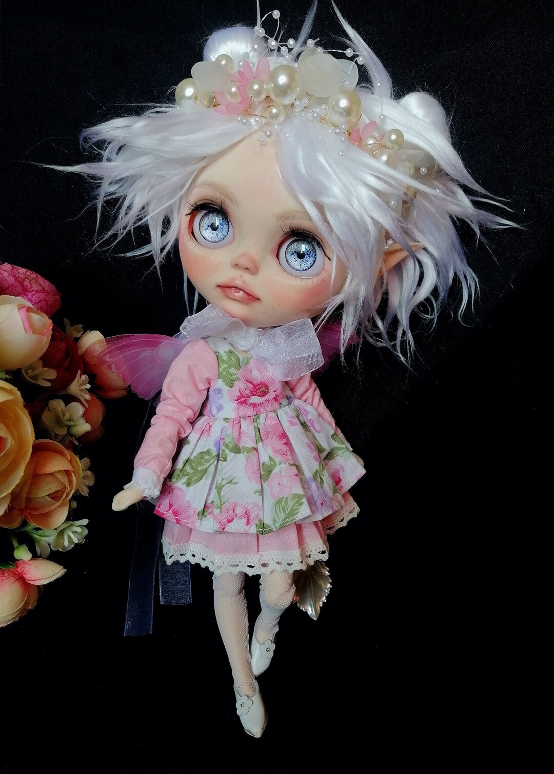 Blythe Custom Dollflower, Blythe OOAK Doll, Art Doll, Collection Doll