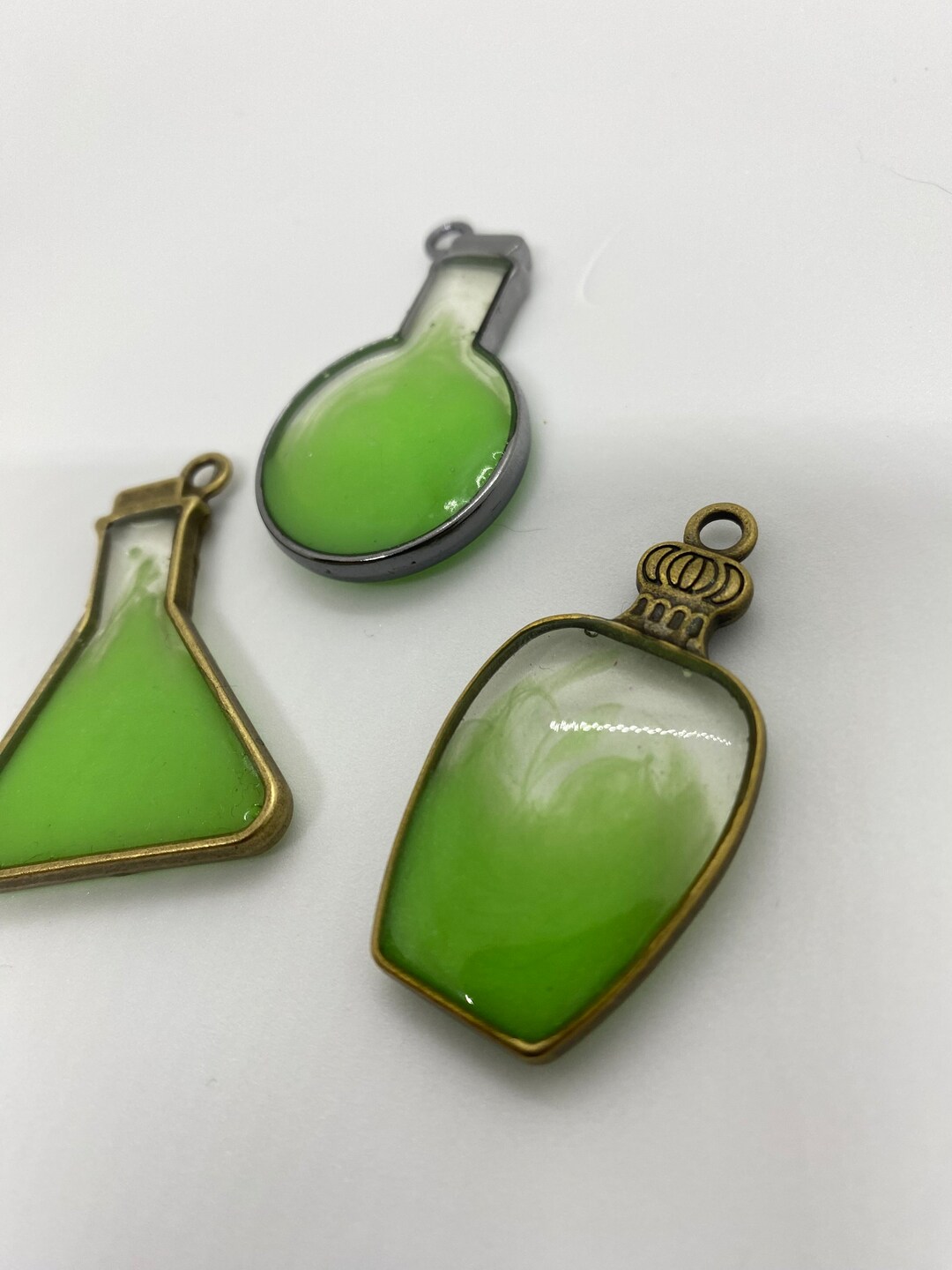 Glow in the Dark Potion Bottle Pendants Etsy