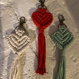 Macrame heart love Valentine keychain