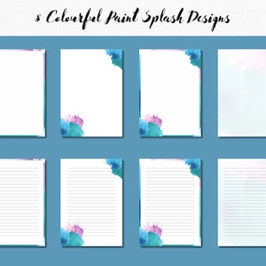 Vibrante juego de papel imprimible InkSplash Canvas - Creatividad desatada