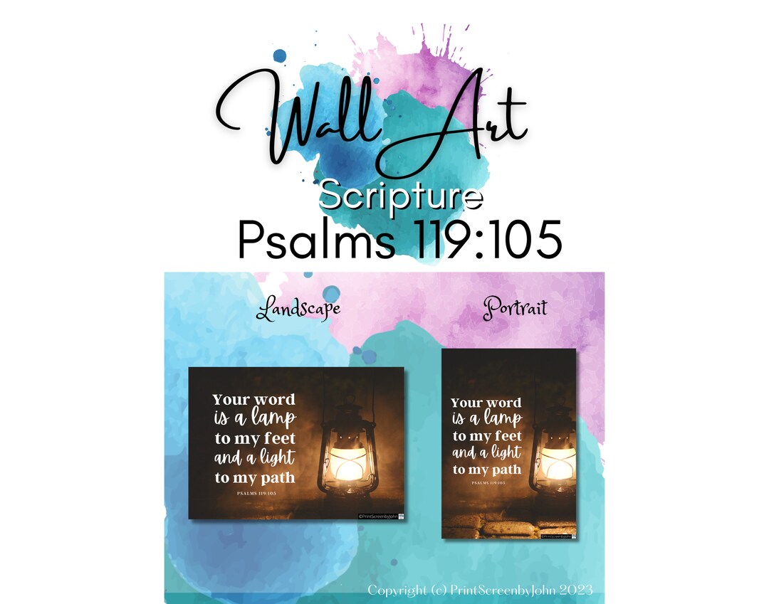 Guiding Light Psalms 119:105 - Printable Poster and Background - Etsy