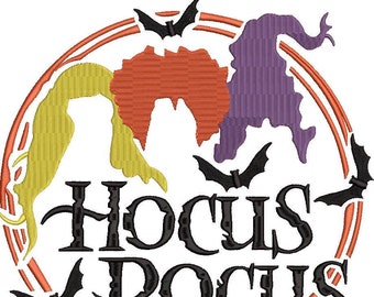Hocus Pocus Embroidery Design Halloween Embroidery Design Witch Embroidery Design Hocus Pocus DST PES File Digital Embroidery Movie Designs