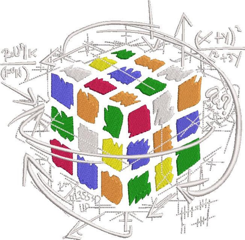 Rubik's Cube Embroidery Pattern Etsy