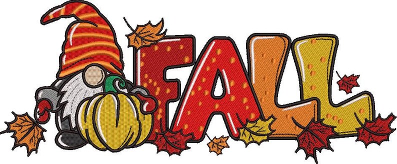 Fall gnome embroidery pattern  etsy
