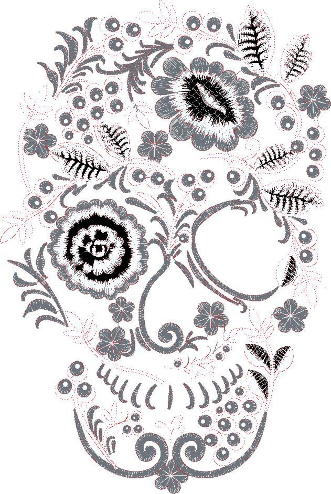 Skull Embroidery Design Halloween Embroidery Designs Skull Etsy
