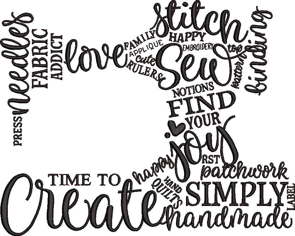Sewing Machine Embroidery Design Machine Embroidery Word Art Etsy