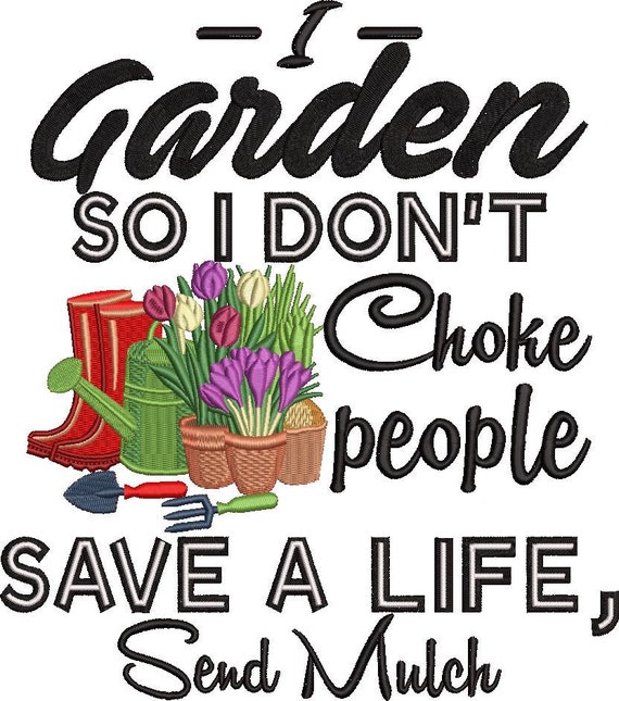 Gardener Simplistic Lines With Quote Embroidery Gardener Simplistic Lines With Quote Embroidery