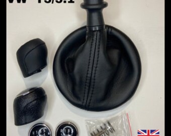 thumbnail image 2 of Red Stitch Leather Gear Gaiter / Cover For VW T5 Transporter Caravelle (Aforce Auto) 2 of 4