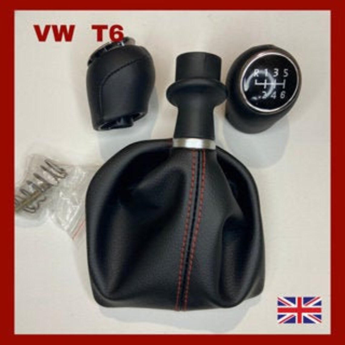 Volkswagen T6 gear stick gaiter replacement kit. 5/6 speed, red, blue