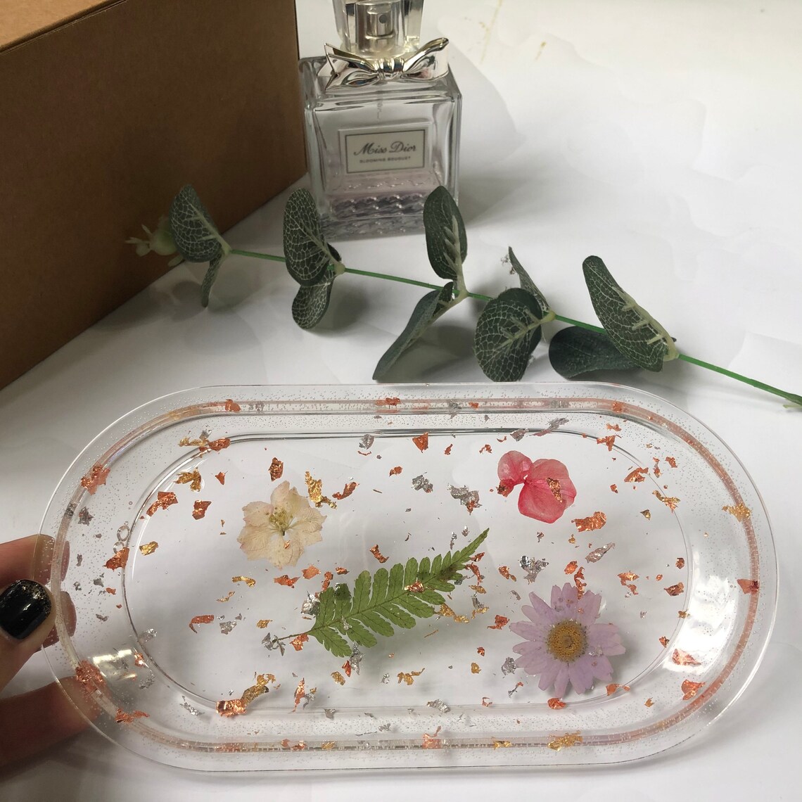 Resin jewelry dishes custom made Resin gift personalized Etsy