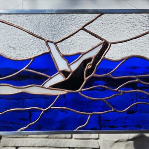 Stained Glass Humpback Whale Panel