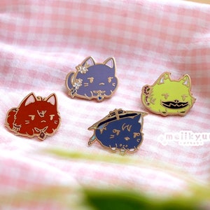 Genshin Chibi Mochi Cat Pins 1&quot; Hard Enamel