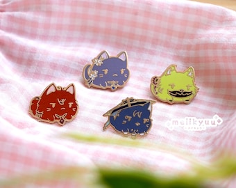 Genshin Chibi Mochi Gato Pines 1" Esmalte Duro