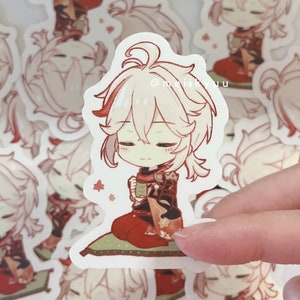 Kazuha Matcha Tea Relax Sticker 2.75&quot;