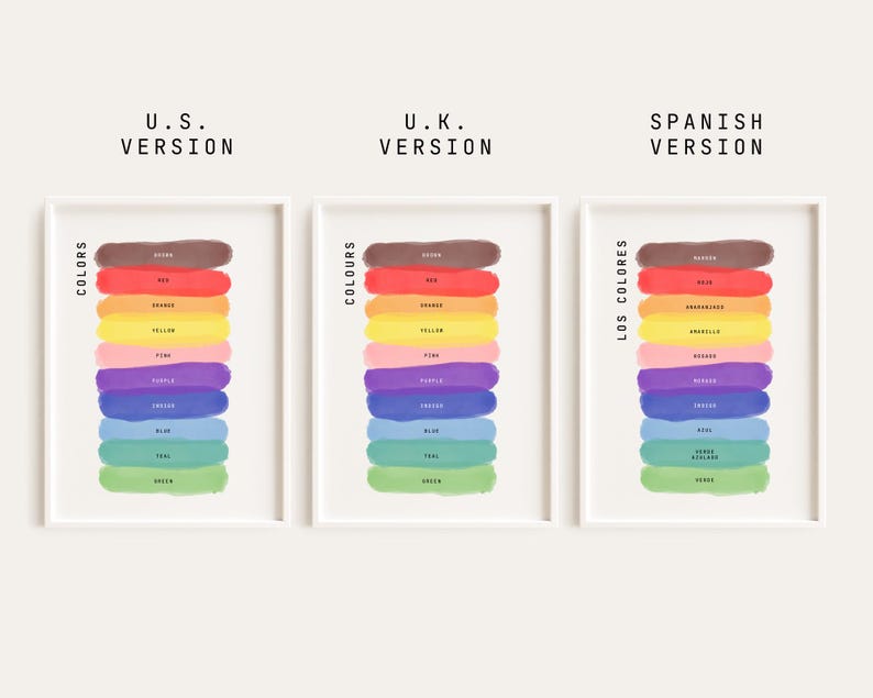 Educational Color Chart Poster for Classroom and Study | Digital ...