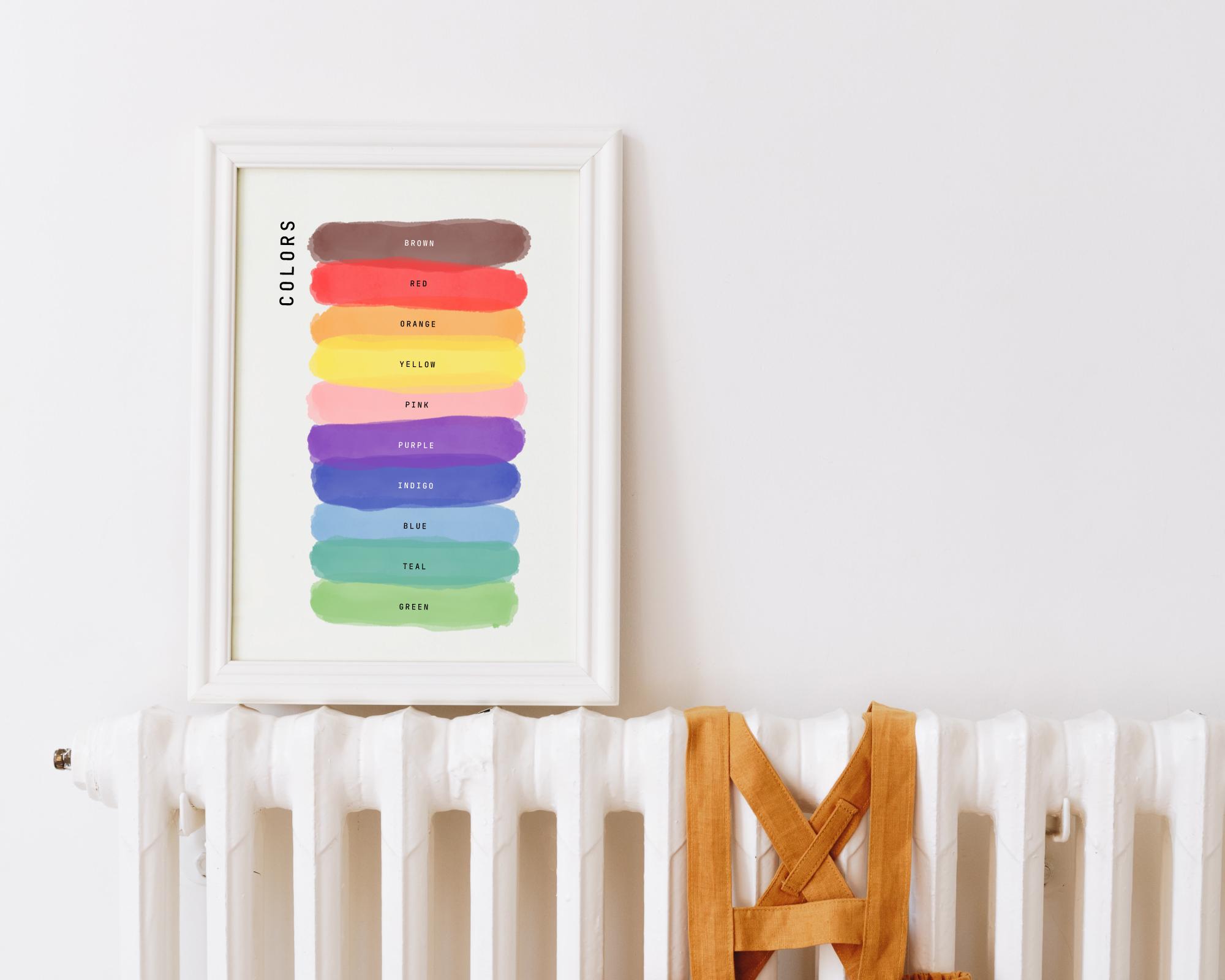 Educational Color Chart Poster for Classroom and Study | Digital ...