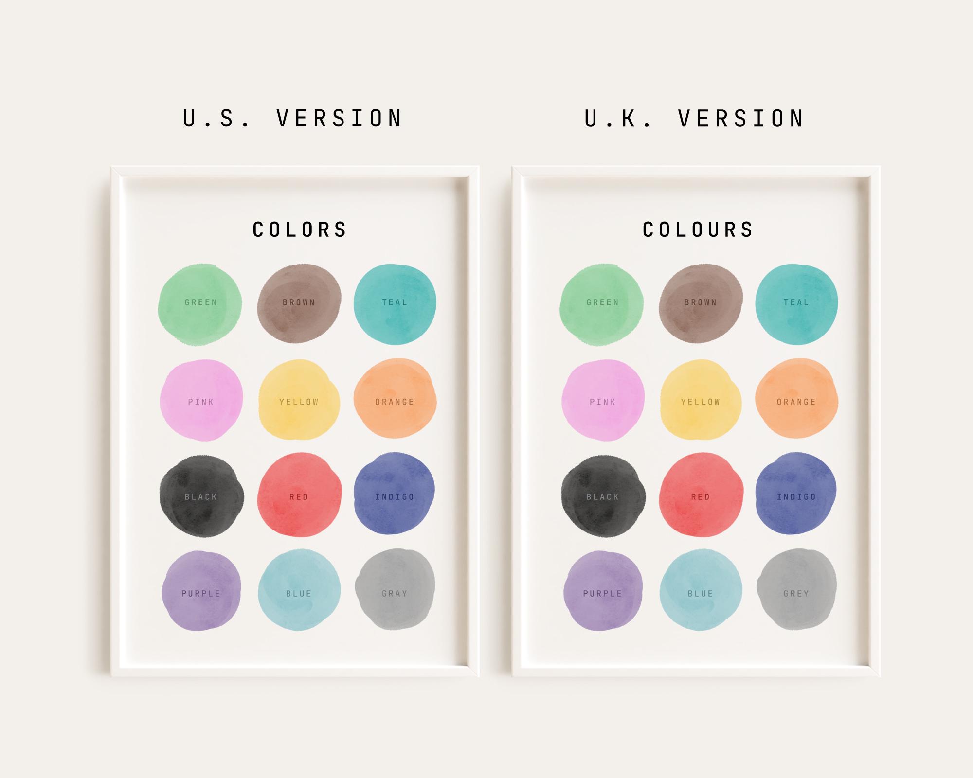 Educational Color Chart Poster for Classroom and Study | Digital ...