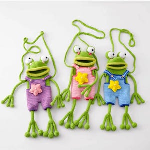 Bolso con forma de rana / hecho a mano / bolso de crochet / crochet / regalo para niños / hecho a mano / regalo para un amigo / bolso para teléfono / crochet de rana / bricolaje
