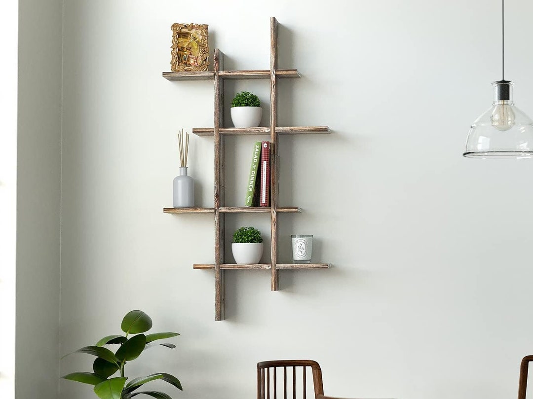 Set of 2 Wooden Cube Floating Shelves Adjustable Shelves Etsy