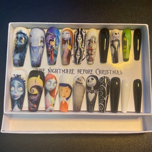 Full set of acrylic nails….. TIM BURTONS… any shape and length