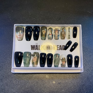 Full set of acrylic nails…..   inspired the walking dead (CARL GRIMES)