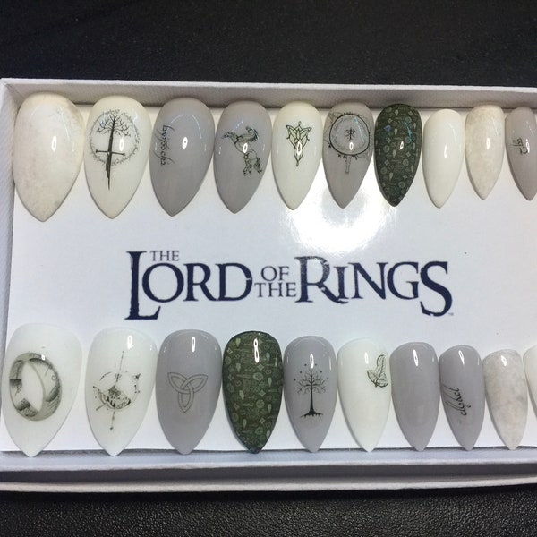Full set of acrylic nails….. (Inspired) Lord of the rings …..any shape and length