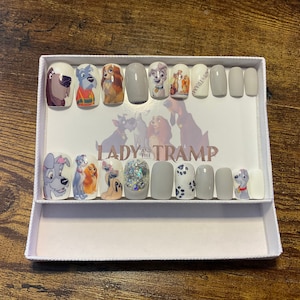 Full set of 20x nails gel….. DISNEY… Lady and the tramp (inspired) any shape and length