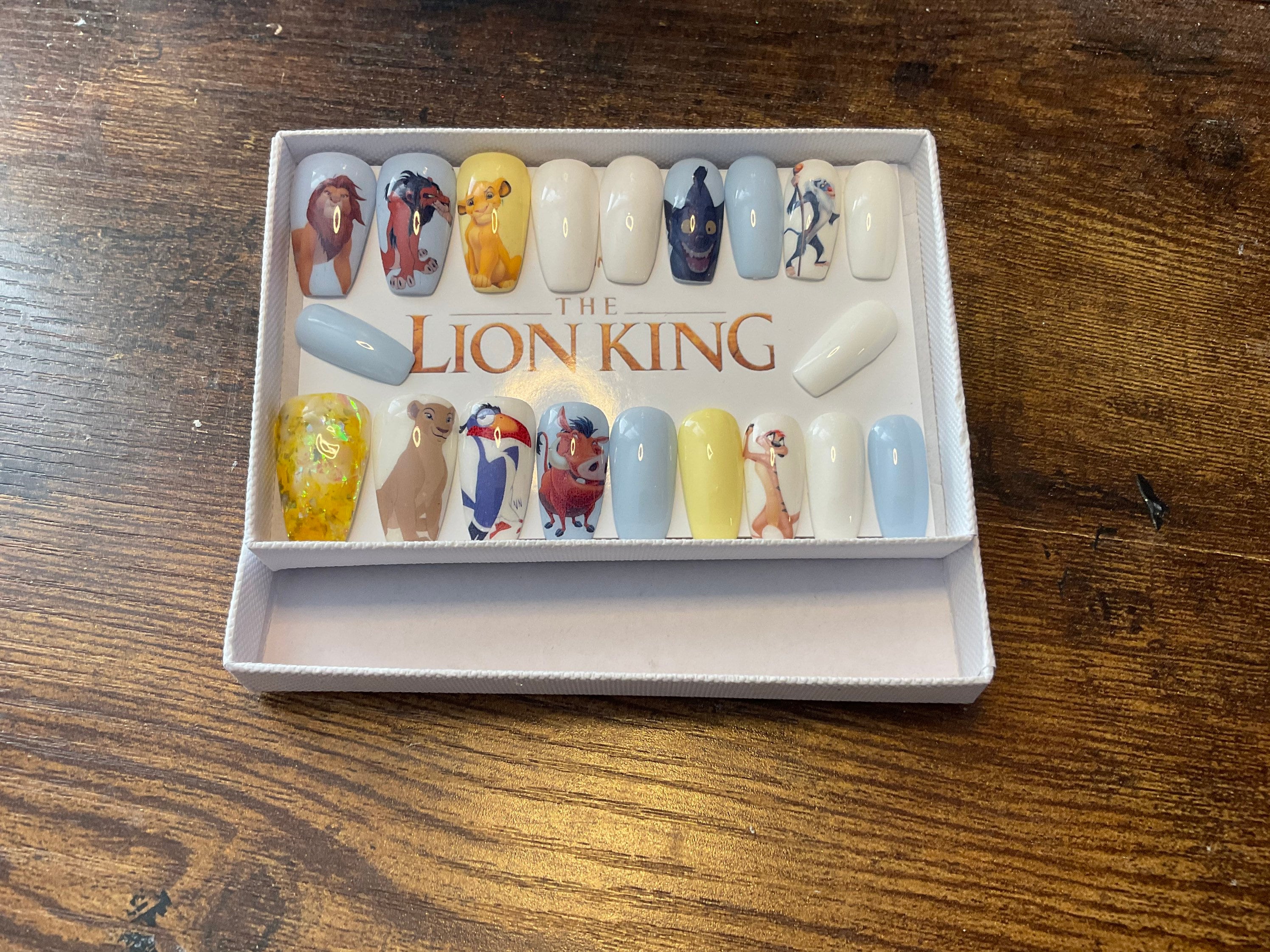 Full Set of Acrylic Nails.. DISNEY Lion King.. inspired Etsy