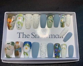 Full set of acrylic nails…..   inspired THE SNOWMAN (film)