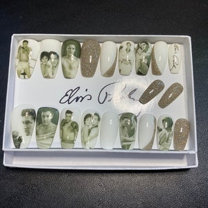 Full set of 20x nails gel…..  inspired elvis Presley film. Kid Galahad