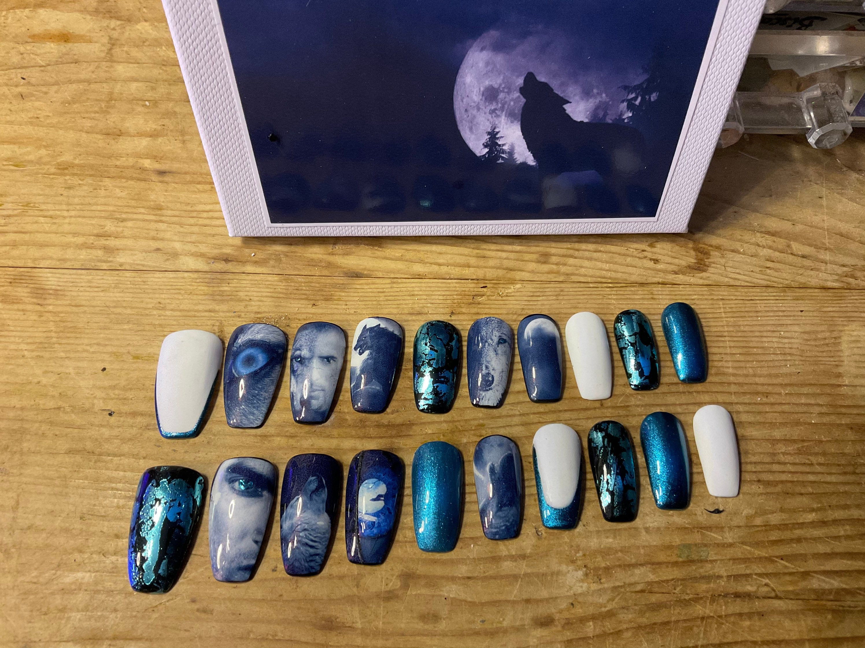 Full Set of Acrylic Nails.. Werewolf Nails Any Shape and Etsy