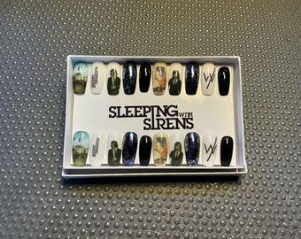 Full set of 20x nails gel….. Inspired sleeping with sirens ….. any shape and length