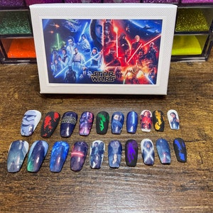 Full set of 20x nails gel….. (Inspired) STARWARS …..any shape and length