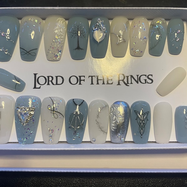 Lord of the Rings Press On Nails: Arwen Inspired Gel Nail Set