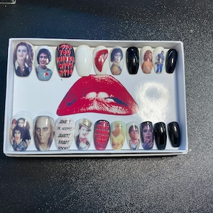 Lot de 20 gels pour ongles… (Inspiré) The Rocky Horror Picture Show… toutes les formes et toutes les longueurs
