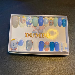 Full set of acrylic nails….. Disney inspired DUMBO any shape and length