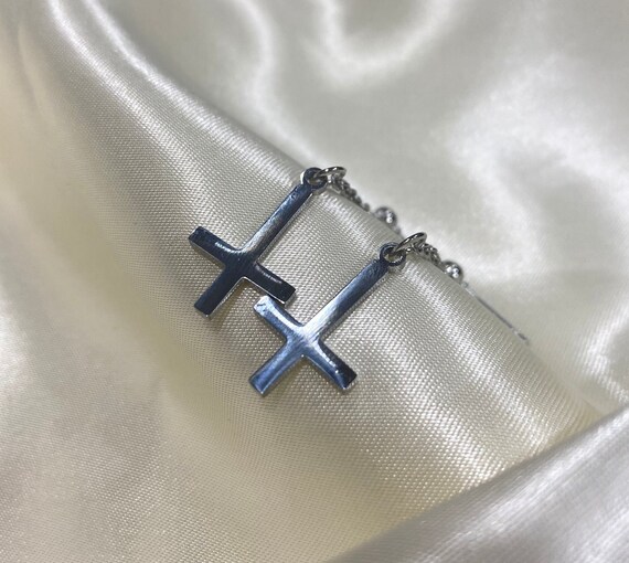 Cross Charm and Chain Earrings Meme 
