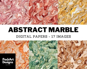 Abstract Watercolor Marble Digital Paper, Colorful Swirls (Digital Download)