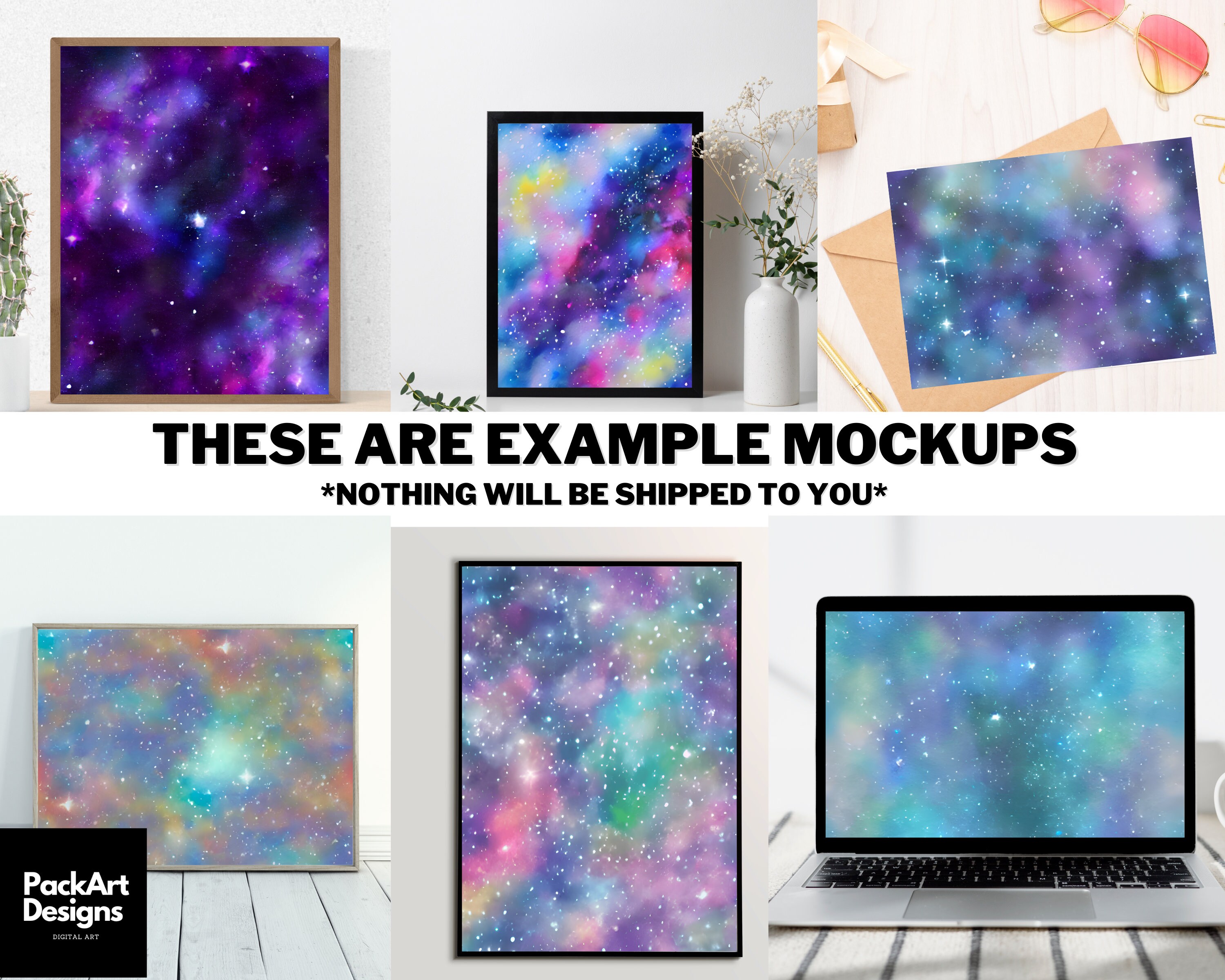 Watercolor Galaxy Seamless Pattern, Stardust Digital Paper (PNG) - Etsy