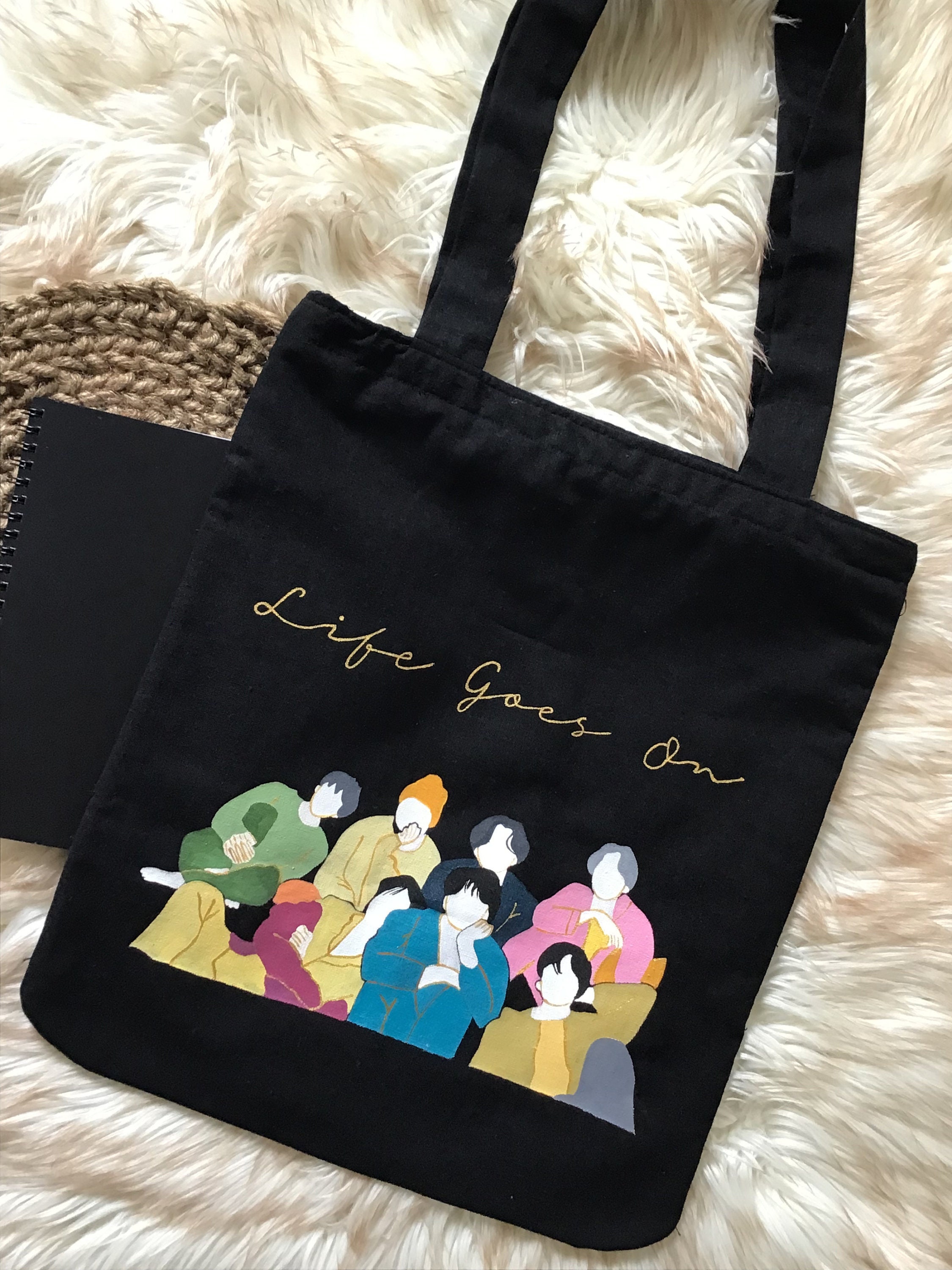 BTS Tote Bag, BTS Merch, BTS tote, Bts bag, kpop tote bag, Life goes on,  Bangtan, kpop bag, kpop merch, love yourself bts, life goes on, Rm, Jimin