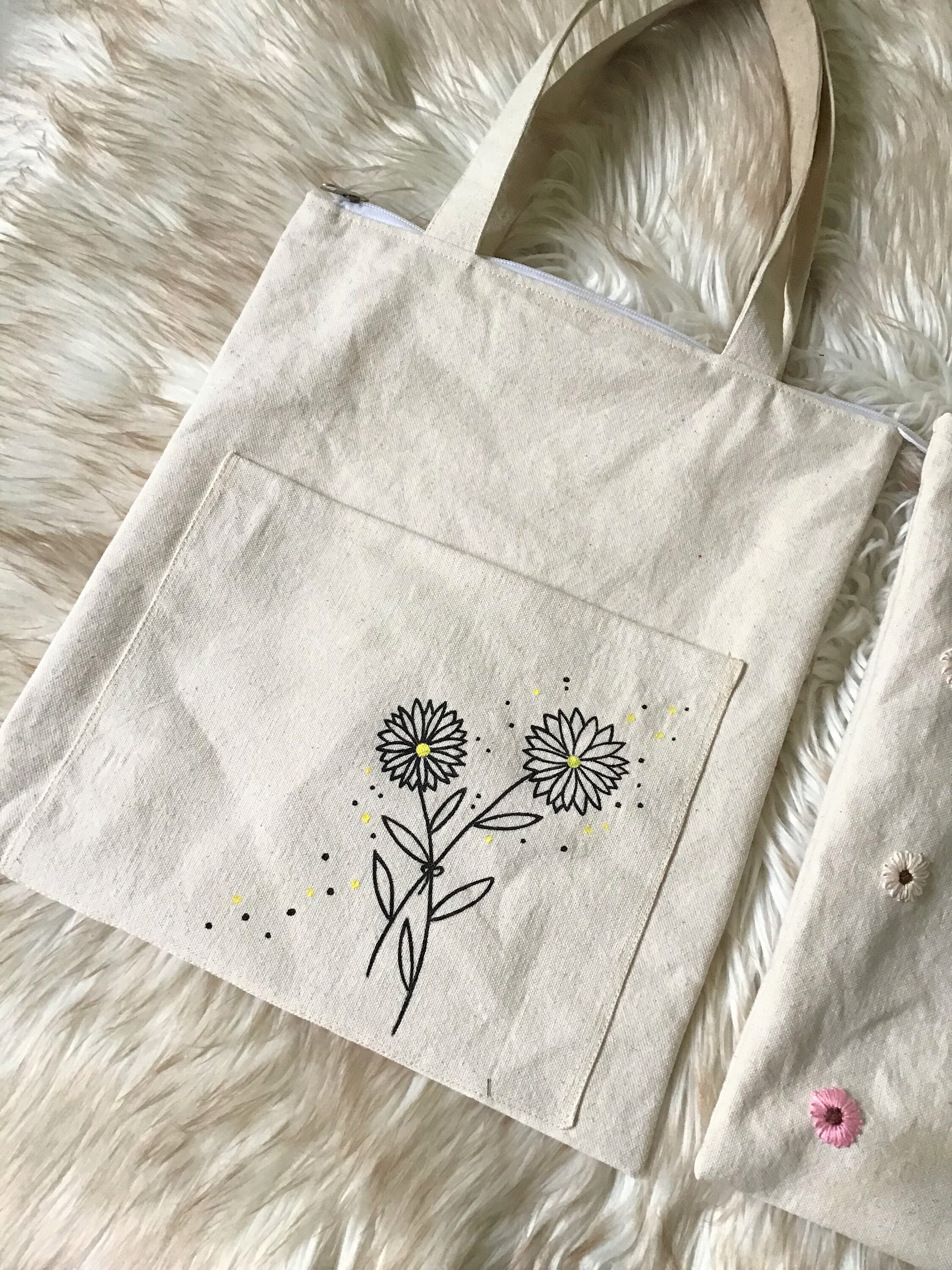 Flower Art Canvas Bag With Pocket and Mini Flowers Embroidery Canvas Bag With Zipper,a Cool Carry-on Bag,mothers Day Gift,eco Friendly Tote - Etsy Flower Art Canvas Bag With Pocket and Mini Flowers Embroidery Canvas Bag With Zipper,a Cool Carry-on Bag,mothers Day Gift,eco Friendly Tote - Etsy