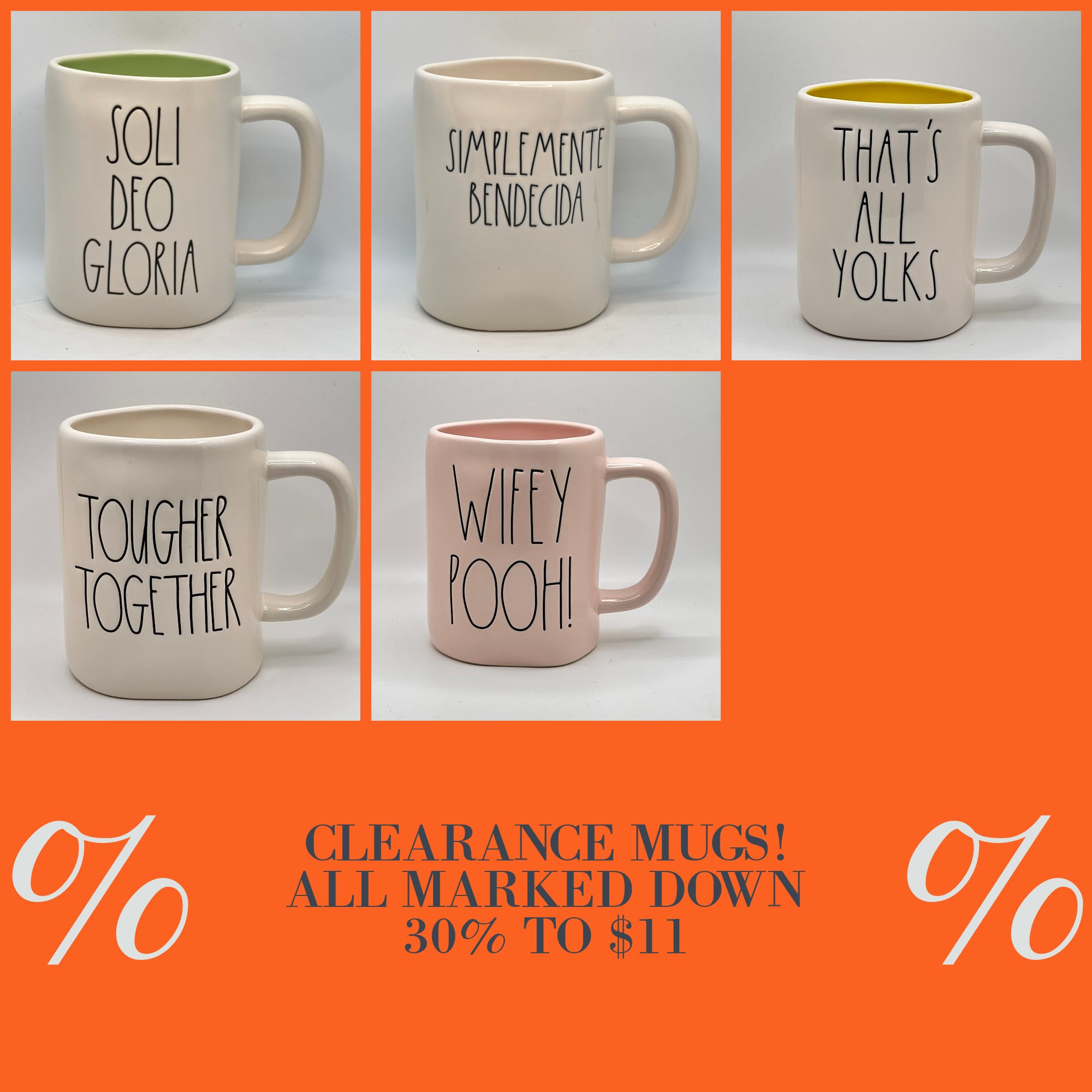 CLEARANCE Ceramic Coffee Mugs Rae Dunn Authentic Coffee Mugs Etsy
