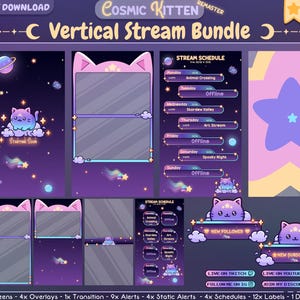 Animated “Cosmic Kitten” TikTok Overlay Pack – TikTok Stream Package for Streamlabs & OBS