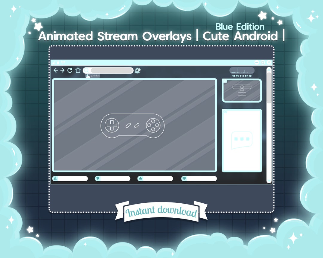Animated Overlay "cute Android - Blue Edition" - Twitch - Youtube ...