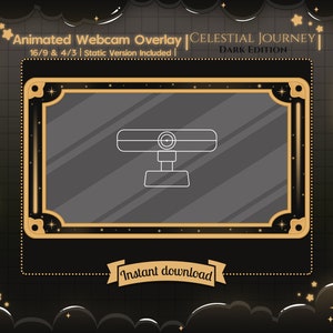 Animiertes Webcam-Overlay „Celestial Journey – Dark Edition“ – Twitch – Stream – Youtube – Pastell – Himmel – Sterne – Sternzeichen – Astrologisch – Niedlich